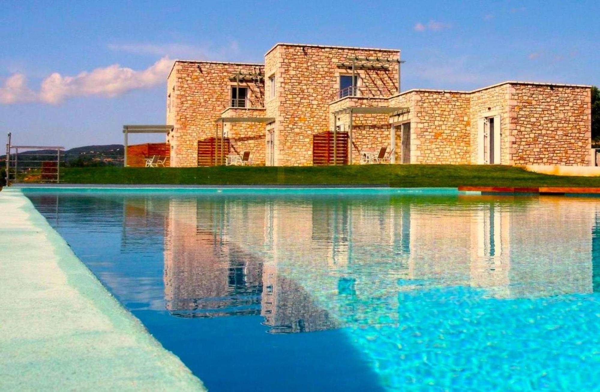 Stone Bay Houses In Messinia Kalamaki Beach Area Chrani Esterno foto