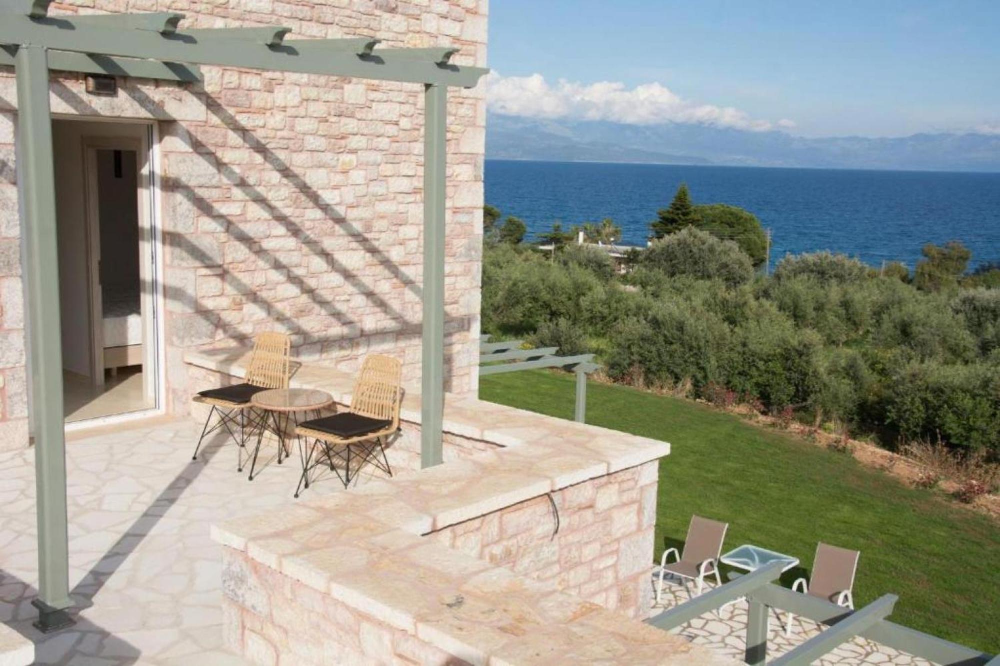 Stone Bay Houses In Messinia Kalamaki Beach Area Chrani Esterno foto